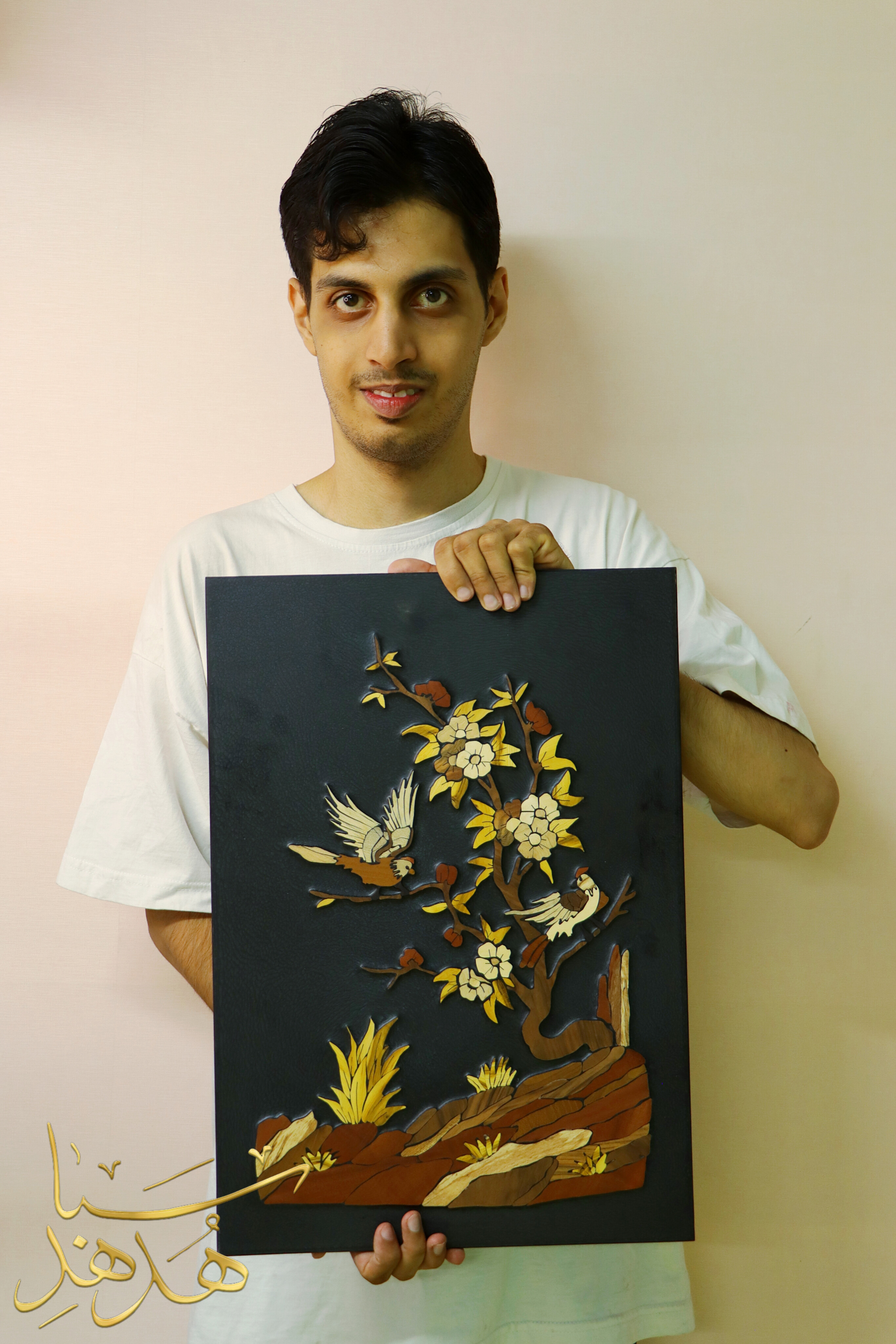 معرق کاری طرح درخت و پرنده